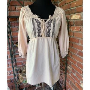 Oh!Mamma Maternity Peasant Blouse- Large